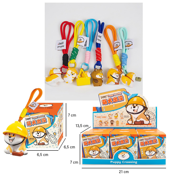 PUPPY CROSSING Portachiavi cm c/hangtag In blind box (xcm) 7ass..X6..x96